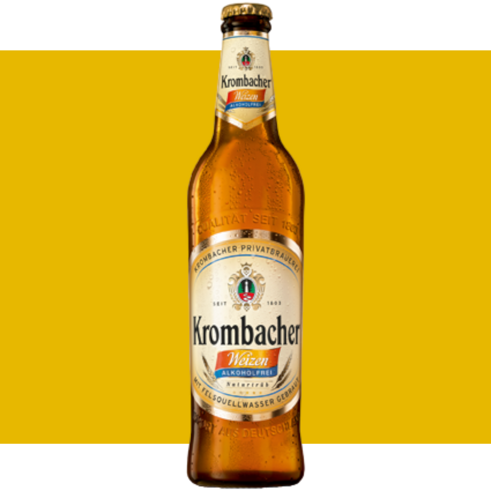 Krombacher Weizen Non-Alcoholic Wheat Beer Bottle 500ml - 0.5%ABV